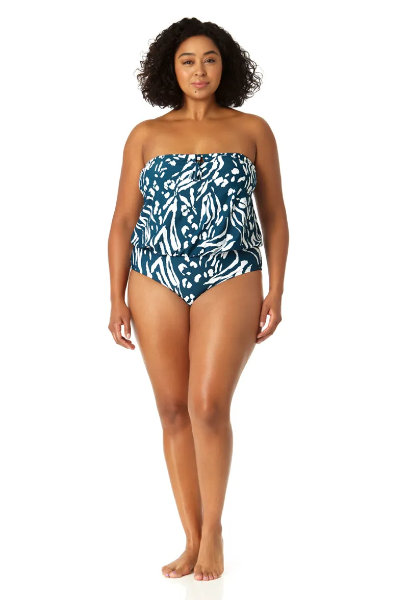 Anne Cole Plus - Women's Strapless Blouson Keyhole One Piece Swimsuit sold by Anne Cole product image thumbnail 4