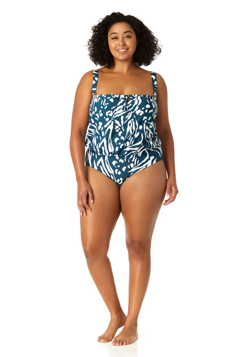 Anne Cole Plus - Women's Strapless Blouson Keyhole One Piece Swimsuit sold by Anne Cole product image thumbnail 5