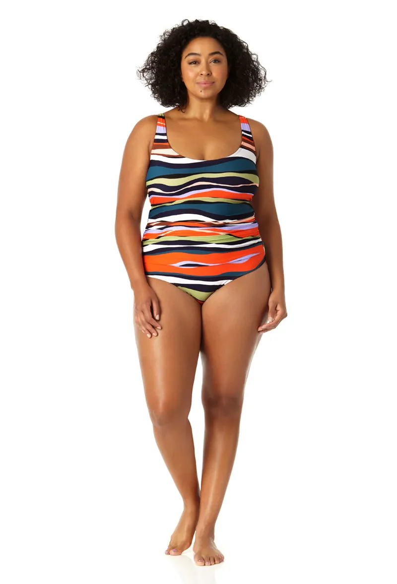 Anne Cole Plus - Women's Scoop Neck Shirred One Piece Swimsuit sold by Anne Cole product image thumbnail 4