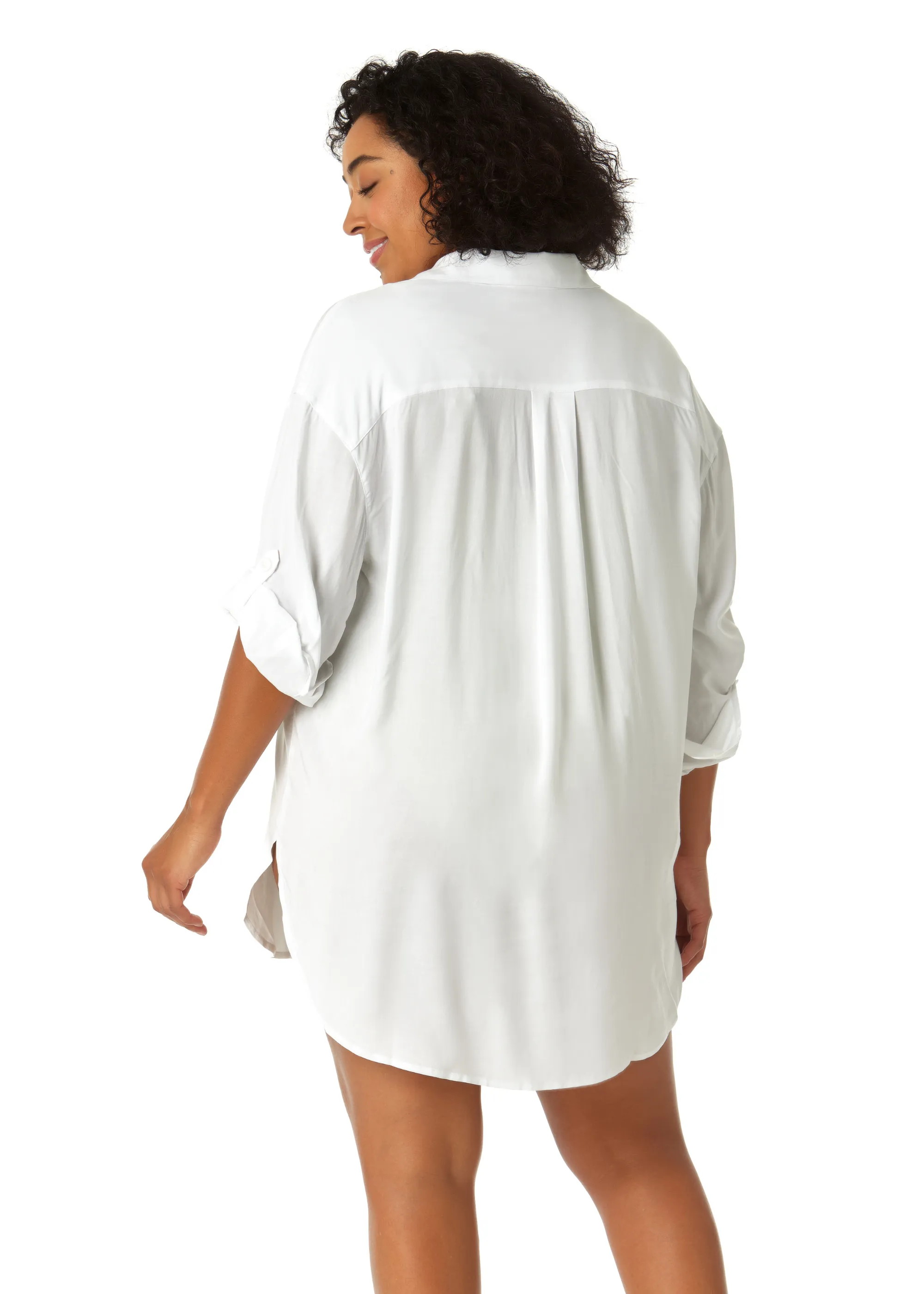 Women's Plus Size Live In Color Button Down Shirt Swimsuit Cover Up sold by Anne Cole product image thumbnail 2