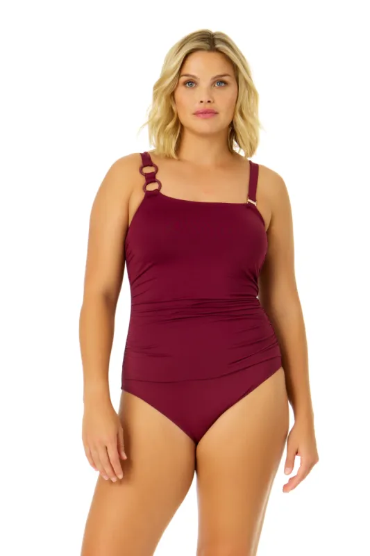 Women's Live In Color Ring Strap Asymmetric One Piece Swimsuit sold by Anne Cole