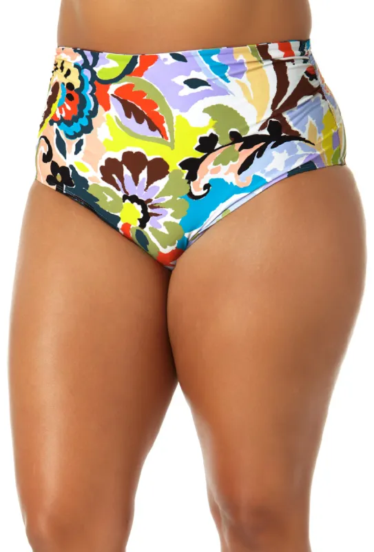 Anne Cole Plus - Women's Fold Over High Waist Shirred Bikini Swim Bottoms sold by Anne Cole