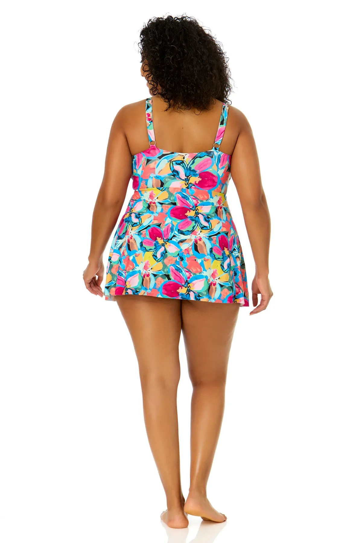 Women's Plus Size Amalfi Floral Swim Dress With Skirted Bottom sold by Anne Cole product image thumbnail 4
