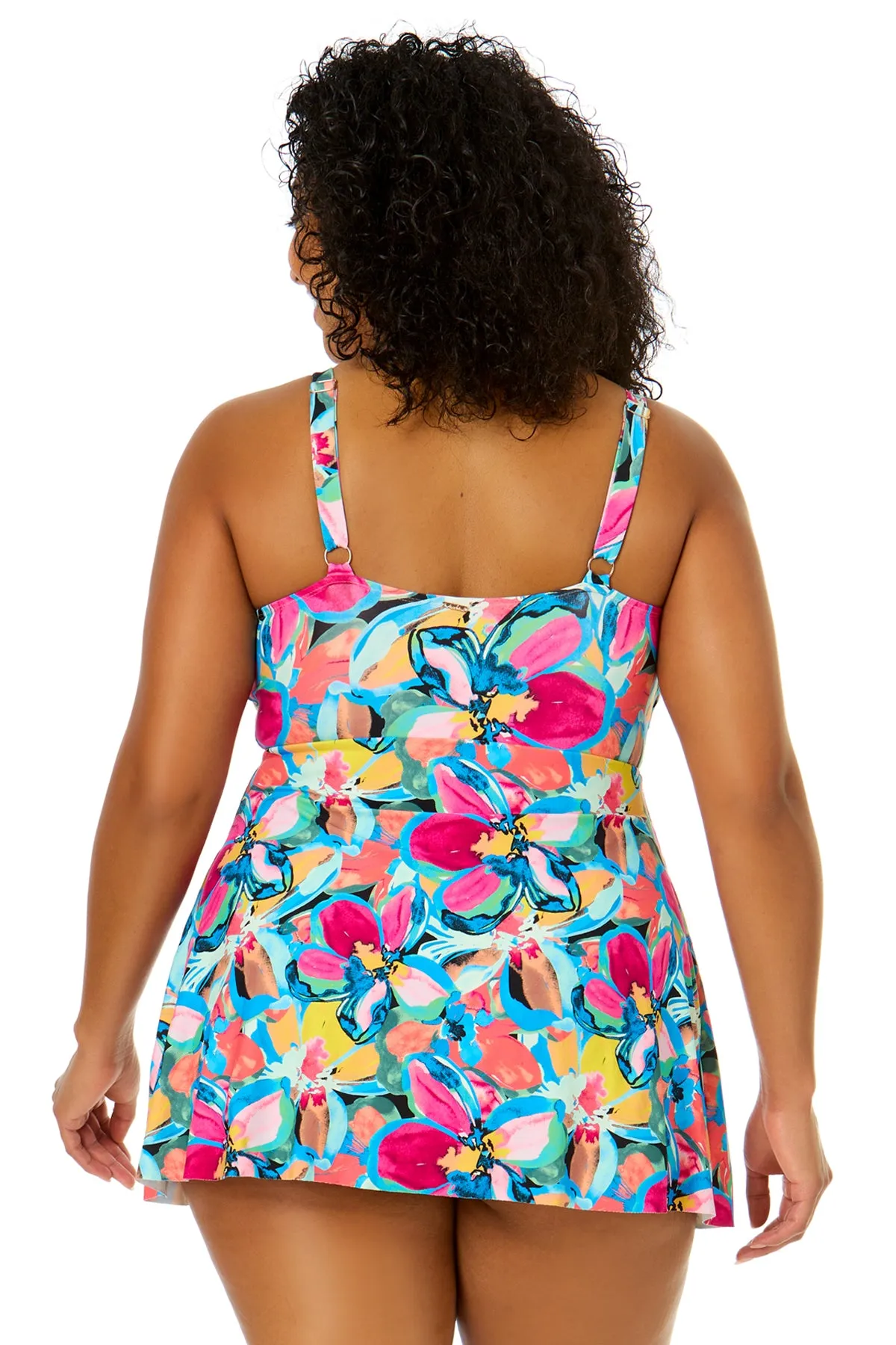 Women's Plus Size Amalfi Floral Swim Dress With Skirted Bottom sold by Anne Cole product image thumbnail 2