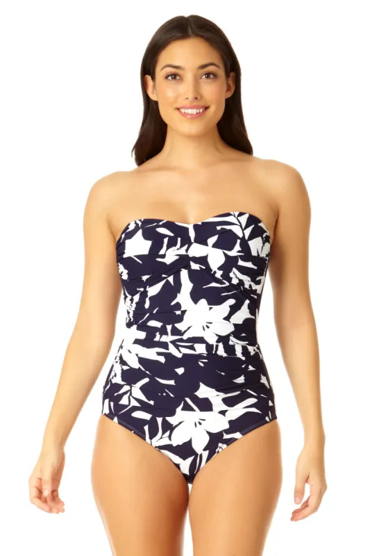 Anne Cole - Women's Twist Front Shirred One Piece Swimsuit sold by Anne Cole