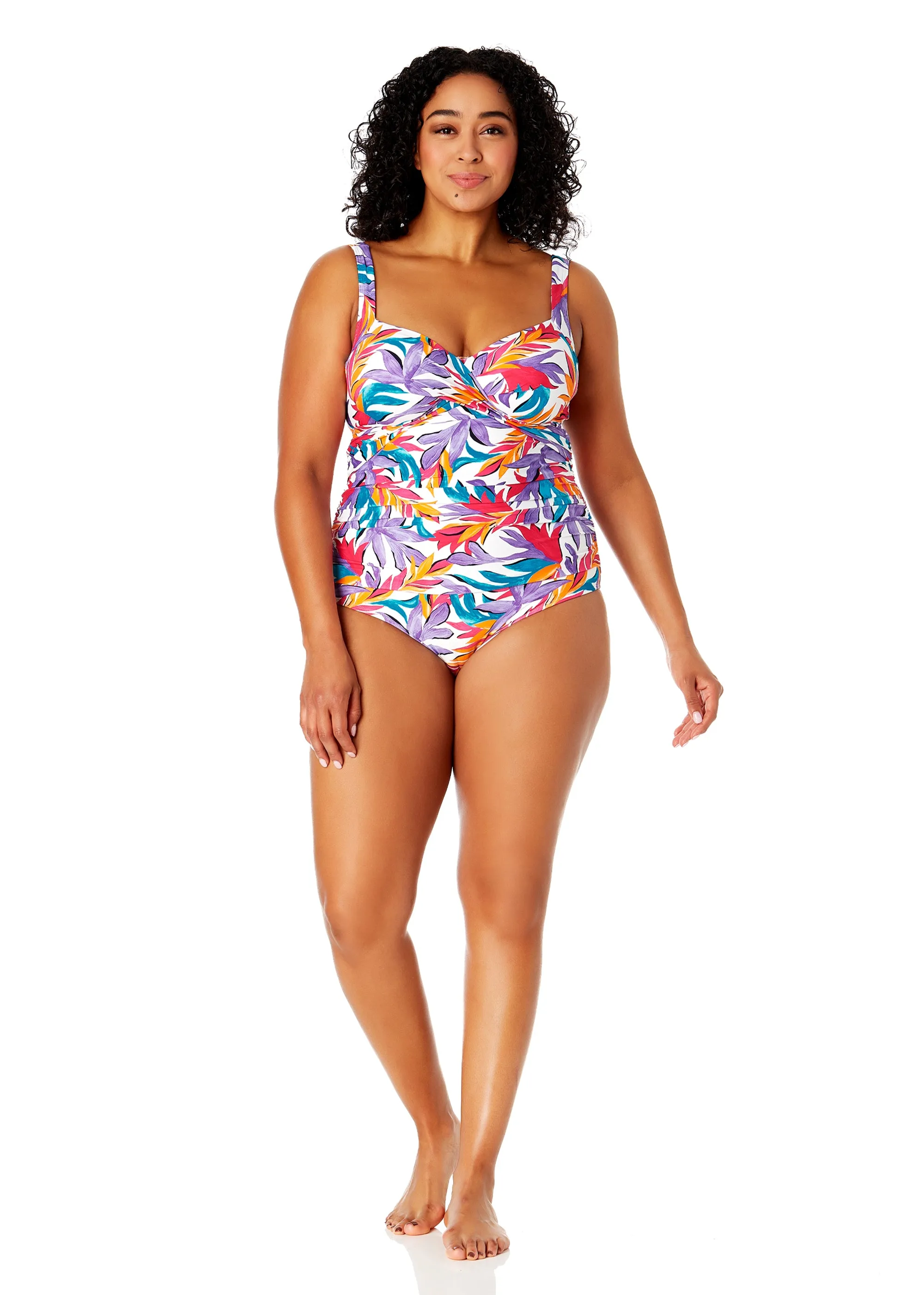 Women's Plus Size Dance Floor Palm Underwire Surplice One Piece Swimsuit sold by Anne Cole product image thumbnail 3