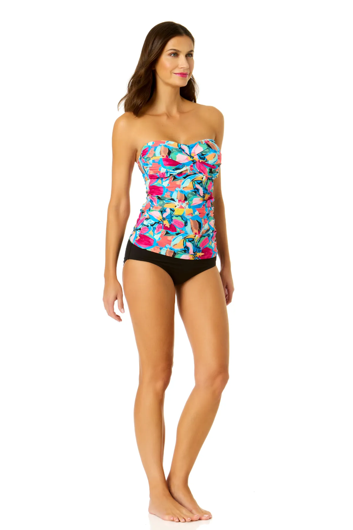 Women's Amalfi Floral Twist Front Bandeaukini Swim Top sold by Anne Cole product image thumbnail 5