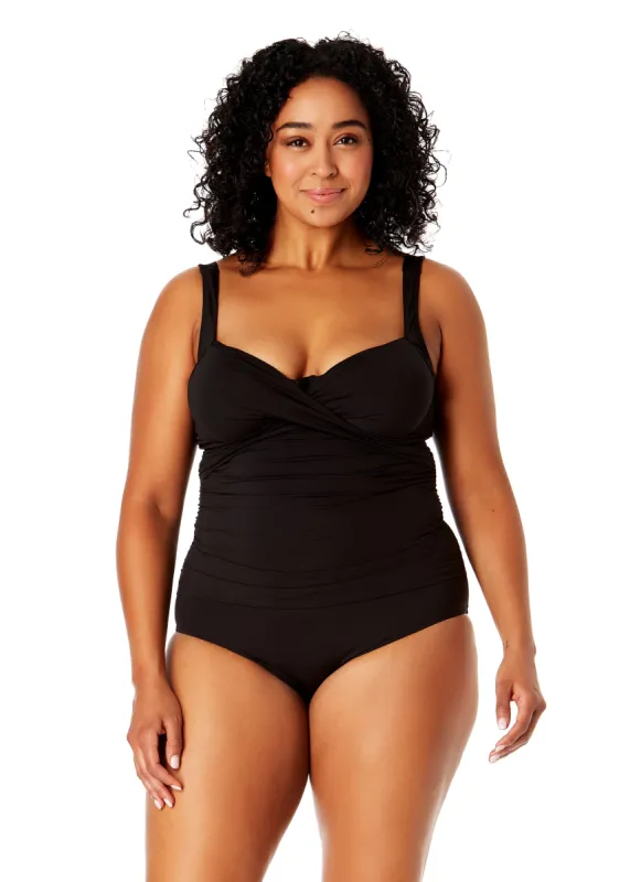 Women's Plus Size Live In Color Underwire Surplice One Piece Swimsuit sold by Anne Cole