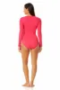 Anne Cole - Women's Long Sleeve Front Zip Rash Guard Swimsuit sold by Anne Cole