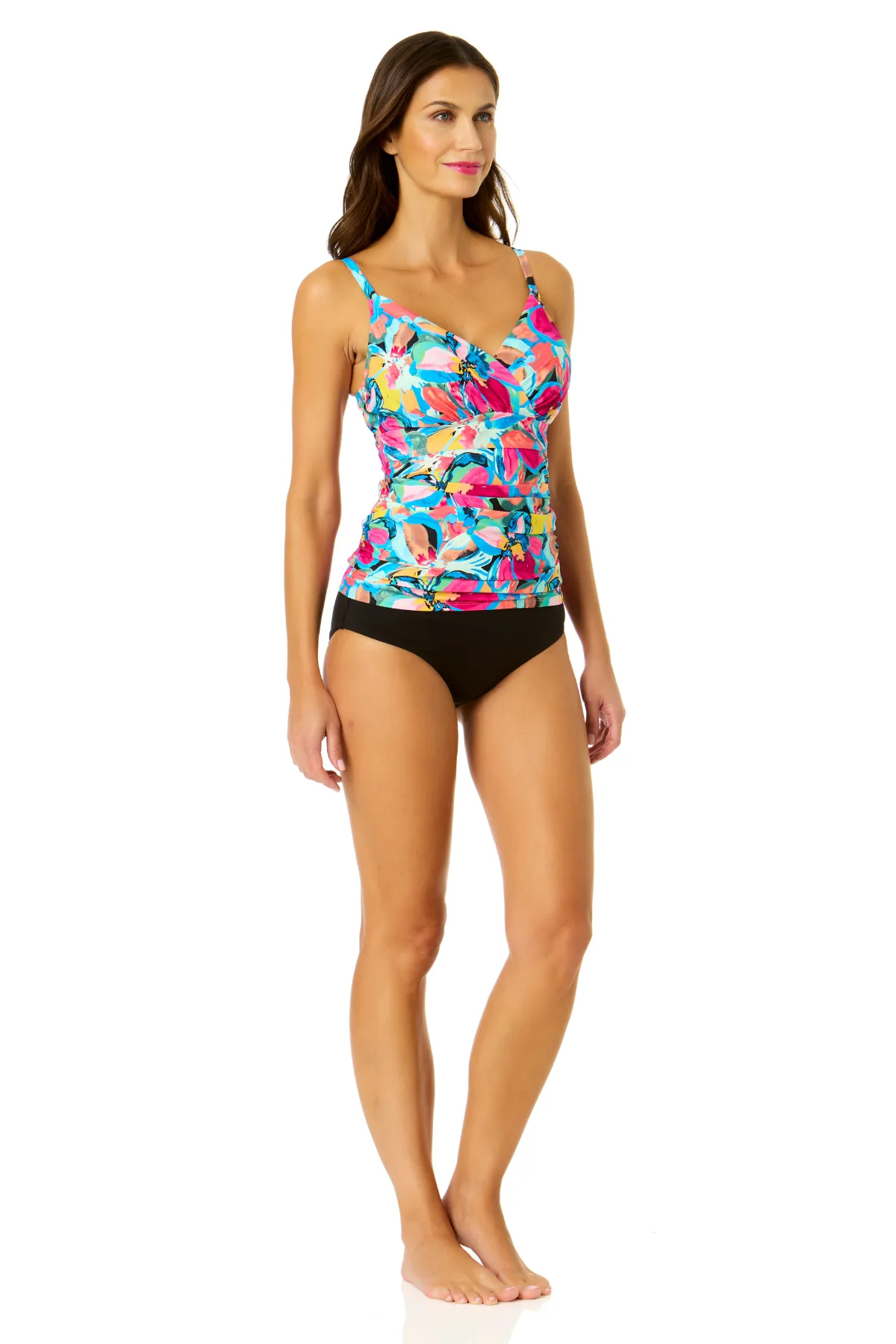Women's Amalfi Floral Twist Front Underwire Tankini Swim Top sold by Anne Cole product image thumbnail 3