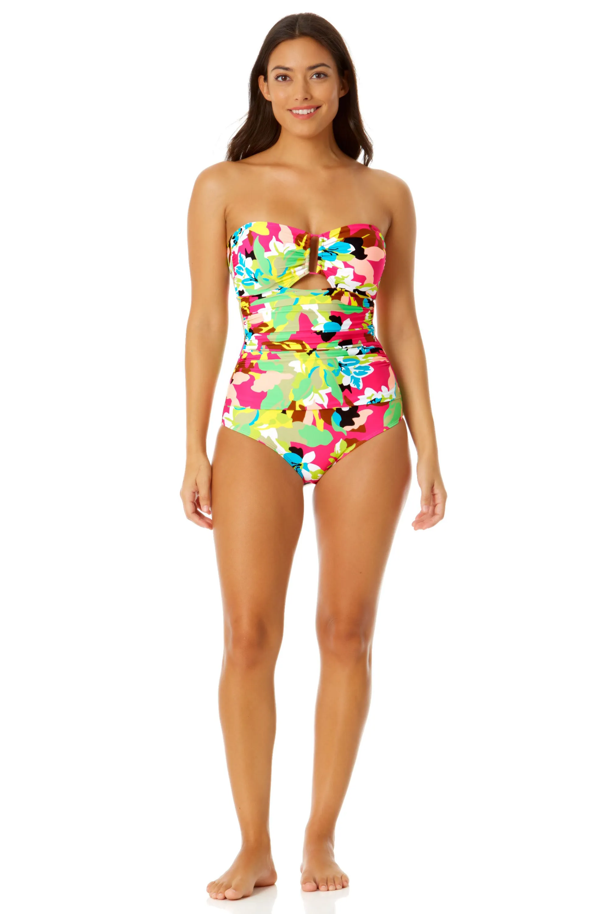 Anne Cole - Women's Strapless Bandeau Keyhole Shirred One Piece Swimsuit sold by Anne Cole product image thumbnail 5