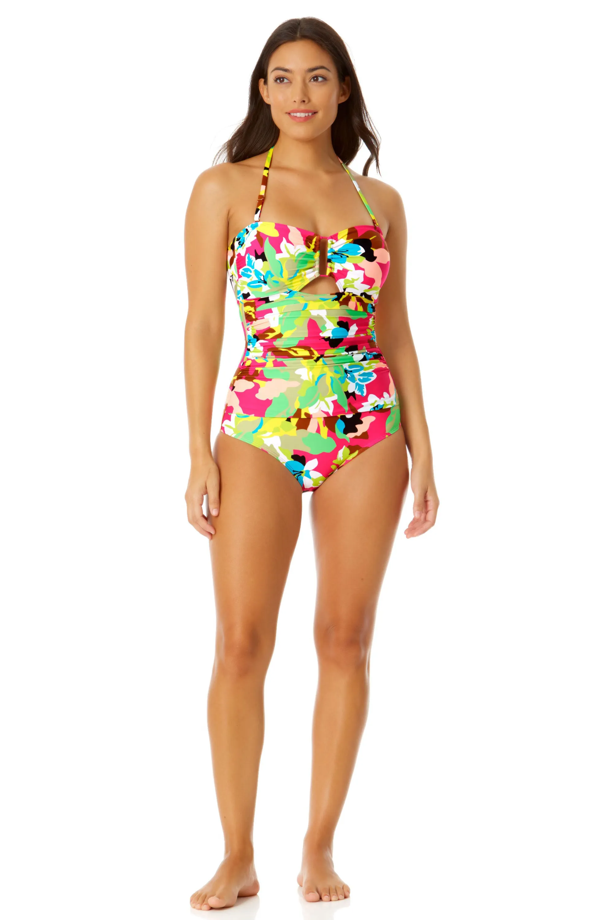 Anne Cole - Women's Strapless Bandeau Keyhole Shirred One Piece Swimsuit sold by Anne Cole product image thumbnail 4