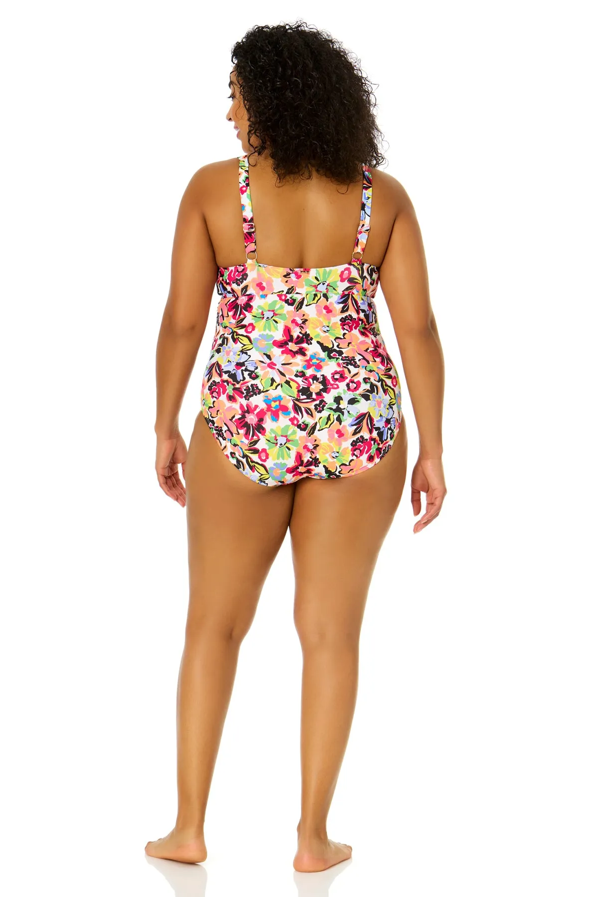 Women's Plus Size Sun Blossom Retro Twist Front Shirred One Piece Swimsuit sold by Anne Cole product image thumbnail 5