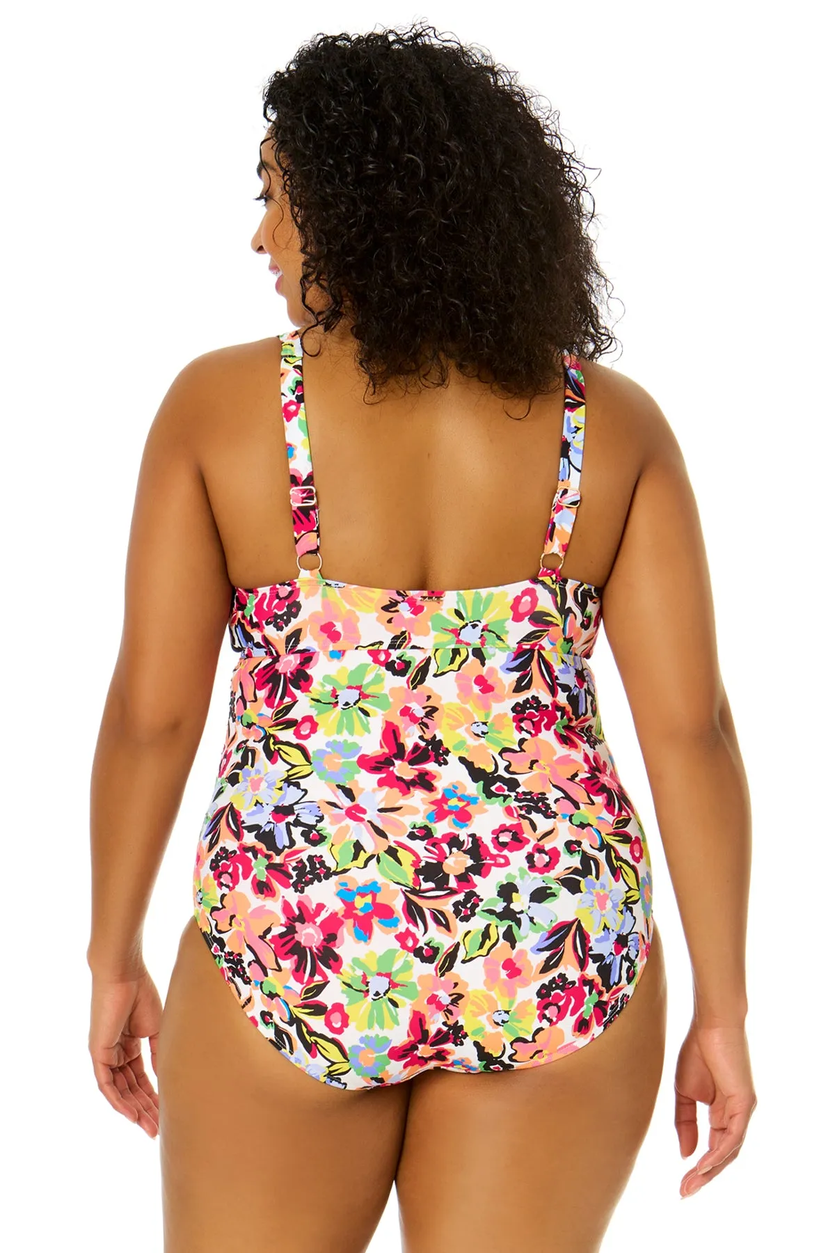 Women's Plus Size Sun Blossom Retro Twist Front Shirred One Piece Swimsuit sold by Anne Cole product image thumbnail 2