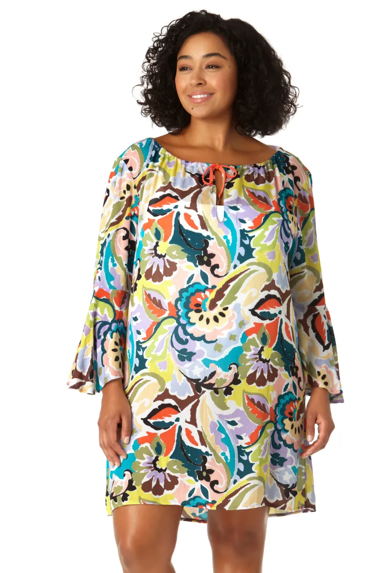 Anne Cole Plus - Women's Bell Sleeve Tunic Swimsuit Cover Up sold by Anne Cole