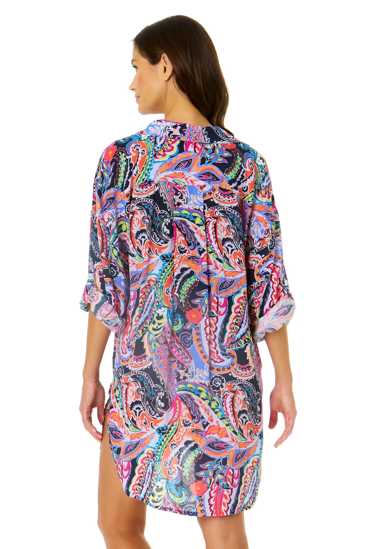 Women's Paisley Parade Button Down Shirt Swimsuit Cover Up sold by Anne Cole product image thumbnail 2