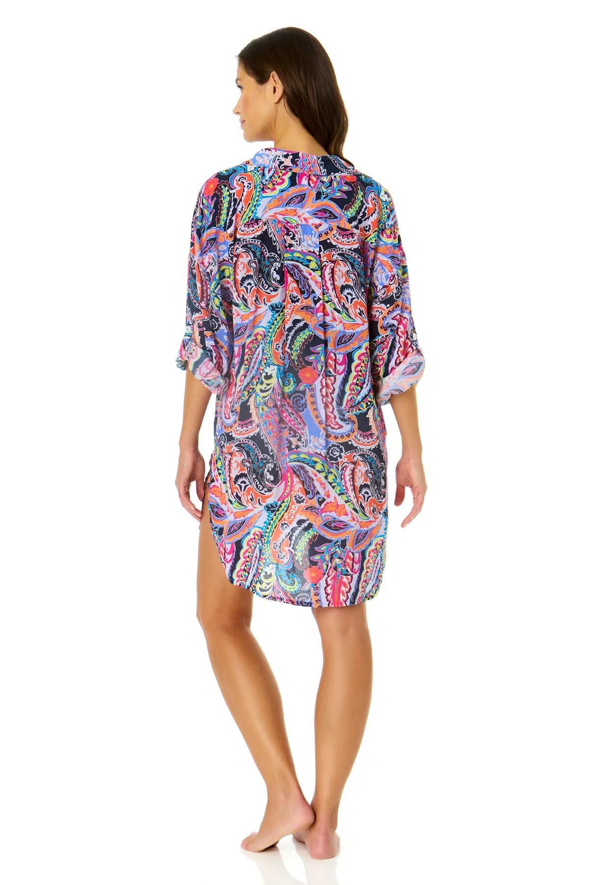 Women's Paisley Parade Button Down Shirt Swimsuit Cover Up sold by Anne Cole product image thumbnail 4
