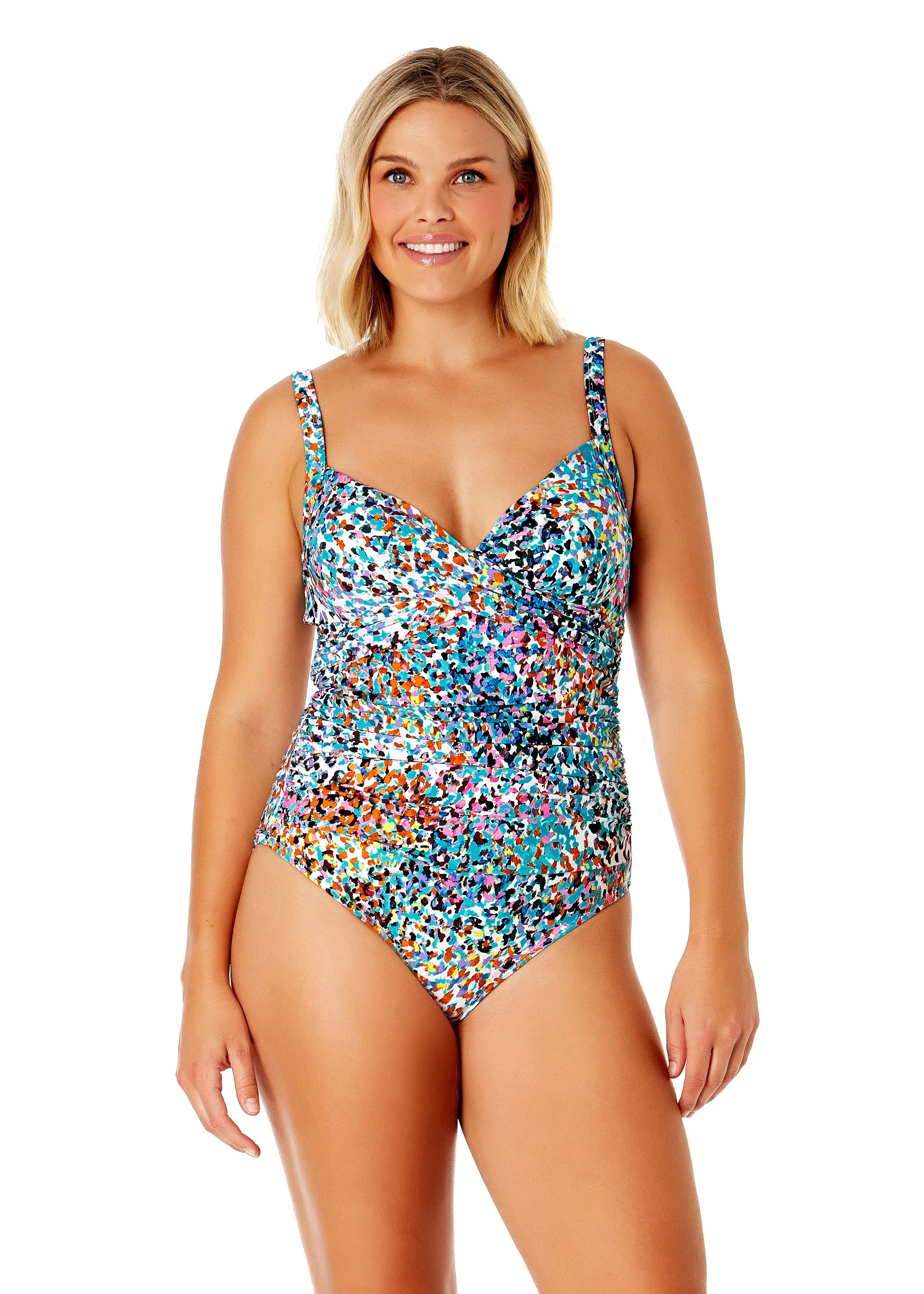 Women's Sunset Dot Underwire Surplice One Piece Swimsuit sold by Anne Cole