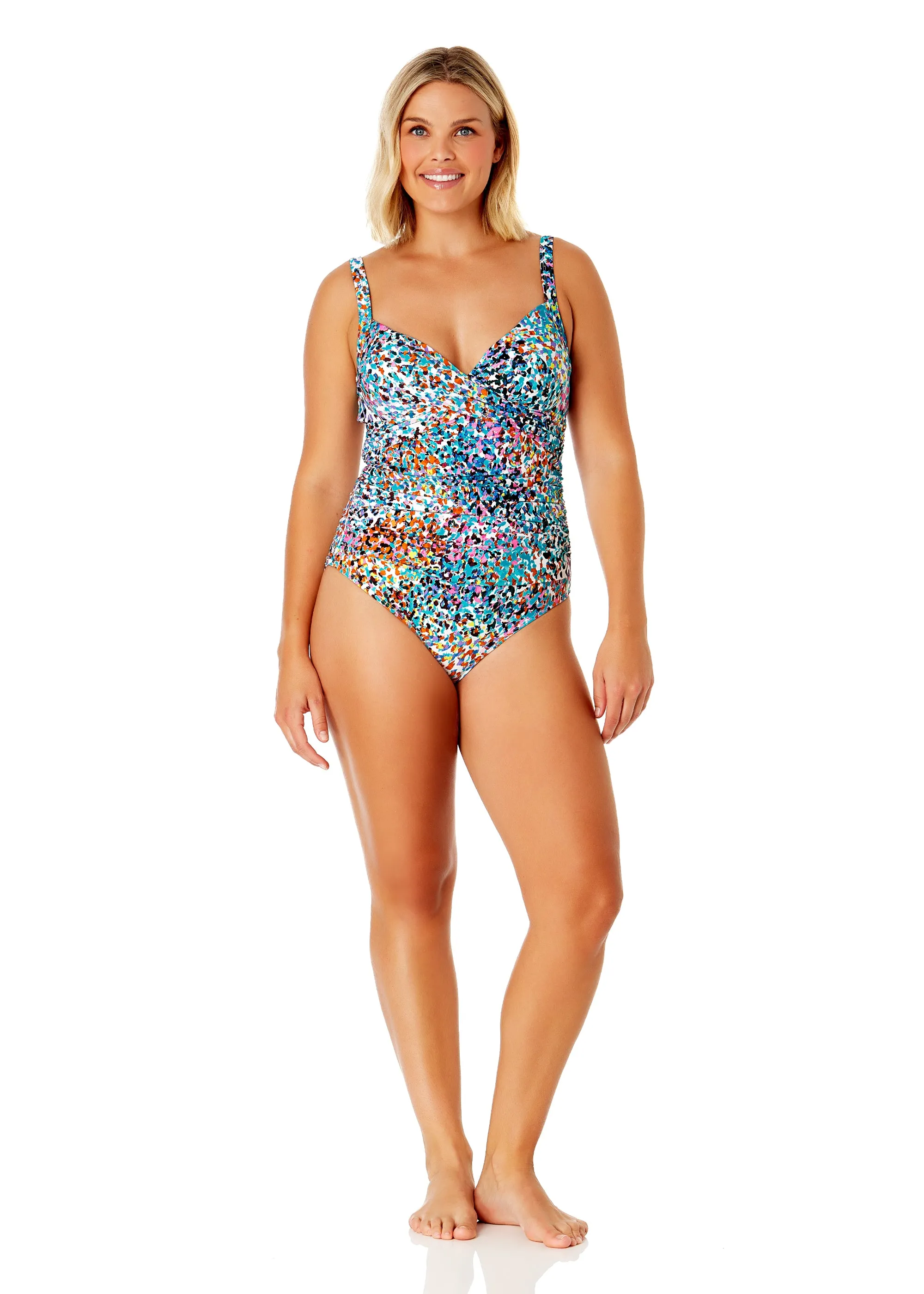 Women's Sunset Dot Underwire Surplice One Piece Swimsuit sold by Anne Cole product image thumbnail 3