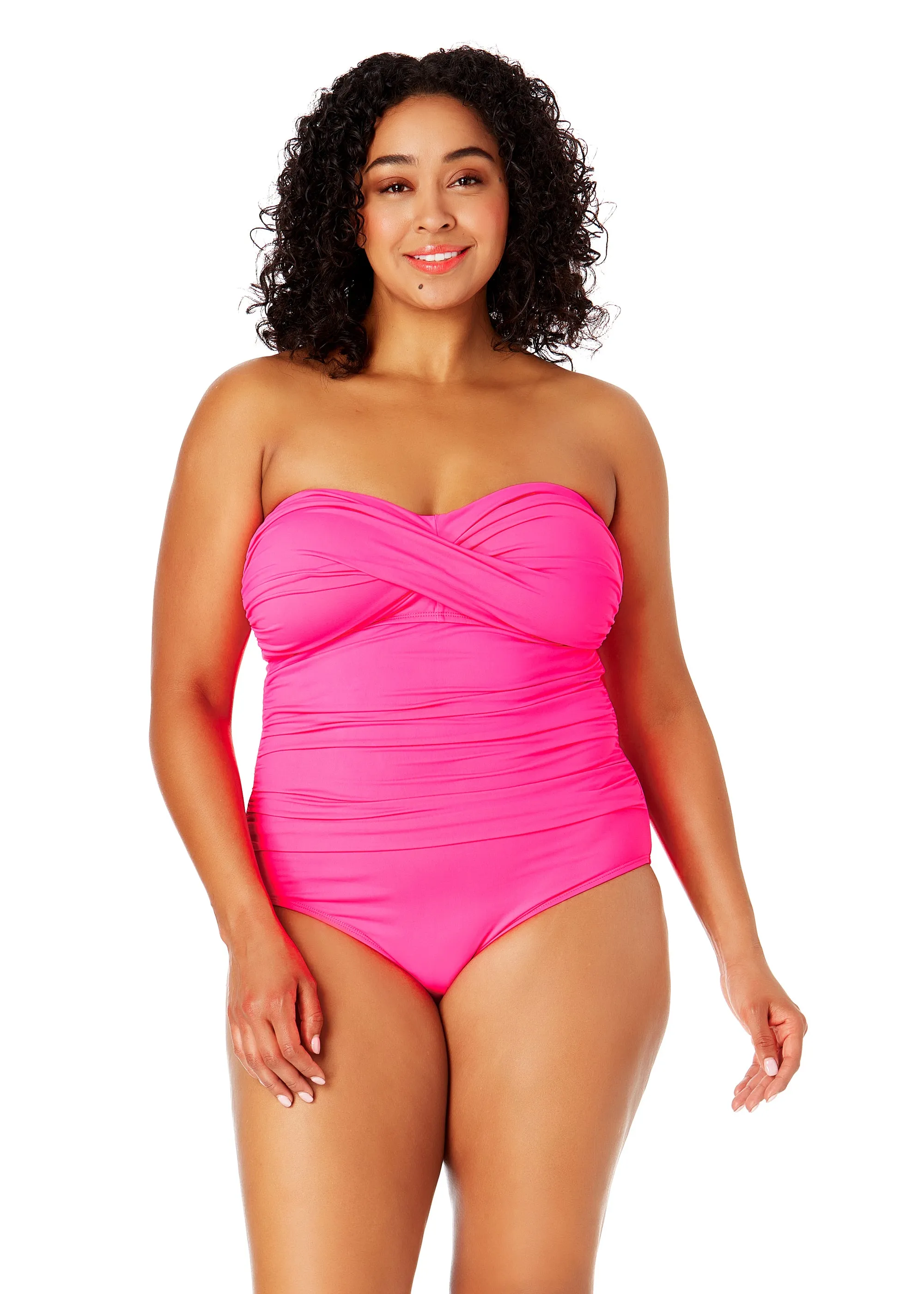 Women's Plus Size Live In Color Twist Front Shirred One Piece Swimsuit sold by Anne Cole product image thumbnail 5