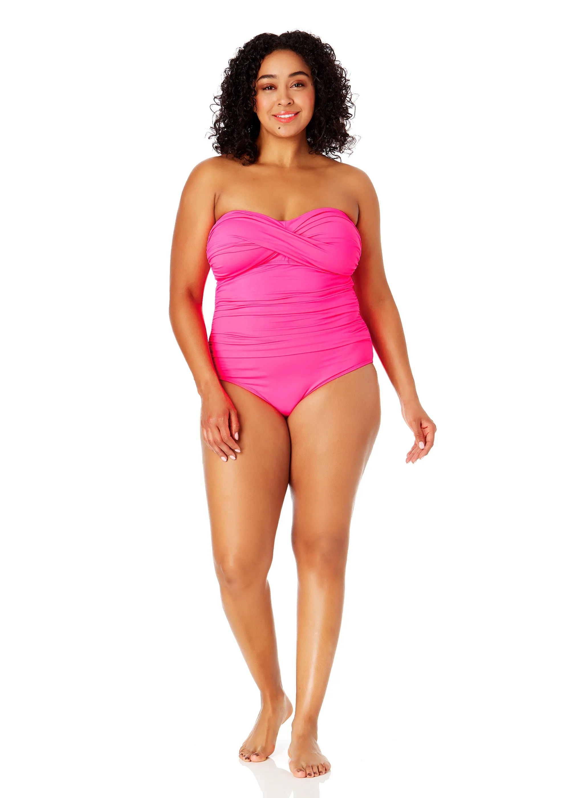 Women's Plus Size Live In Color Twist Front Shirred One Piece Swimsuit sold by Anne Cole product image thumbnail 3