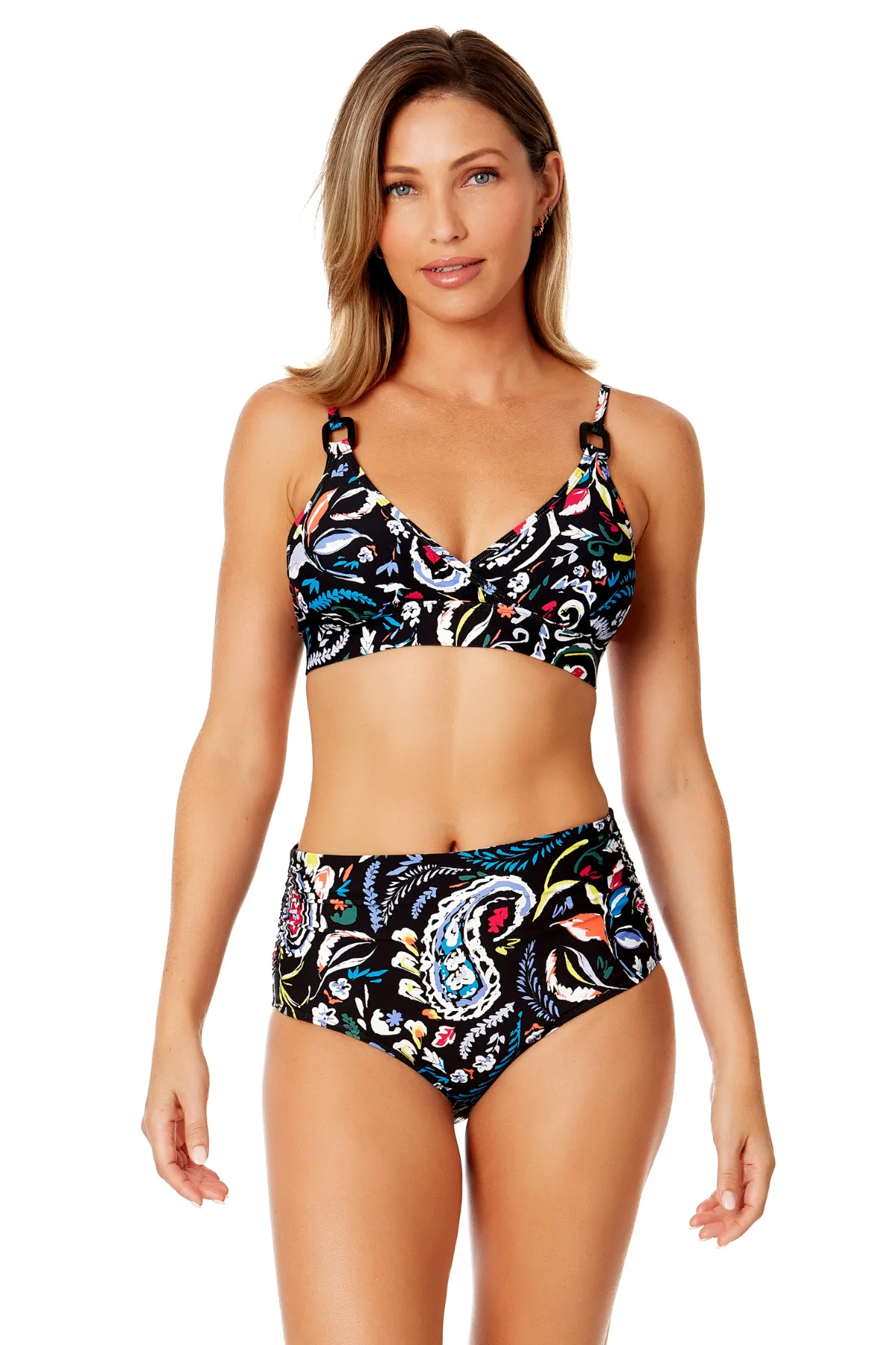 Women's Dance Floor Paisley Ring Triangle Bikini Top sold by Anne Cole