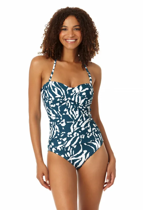 Anne Cole - Women's Twist Front Shirred One Piece Swimsuit sold by Anne Cole