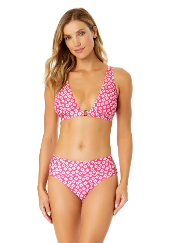 Women's Shibori Geo Ring Plunge Triangle Bikini Swim Top sold by Anne Cole