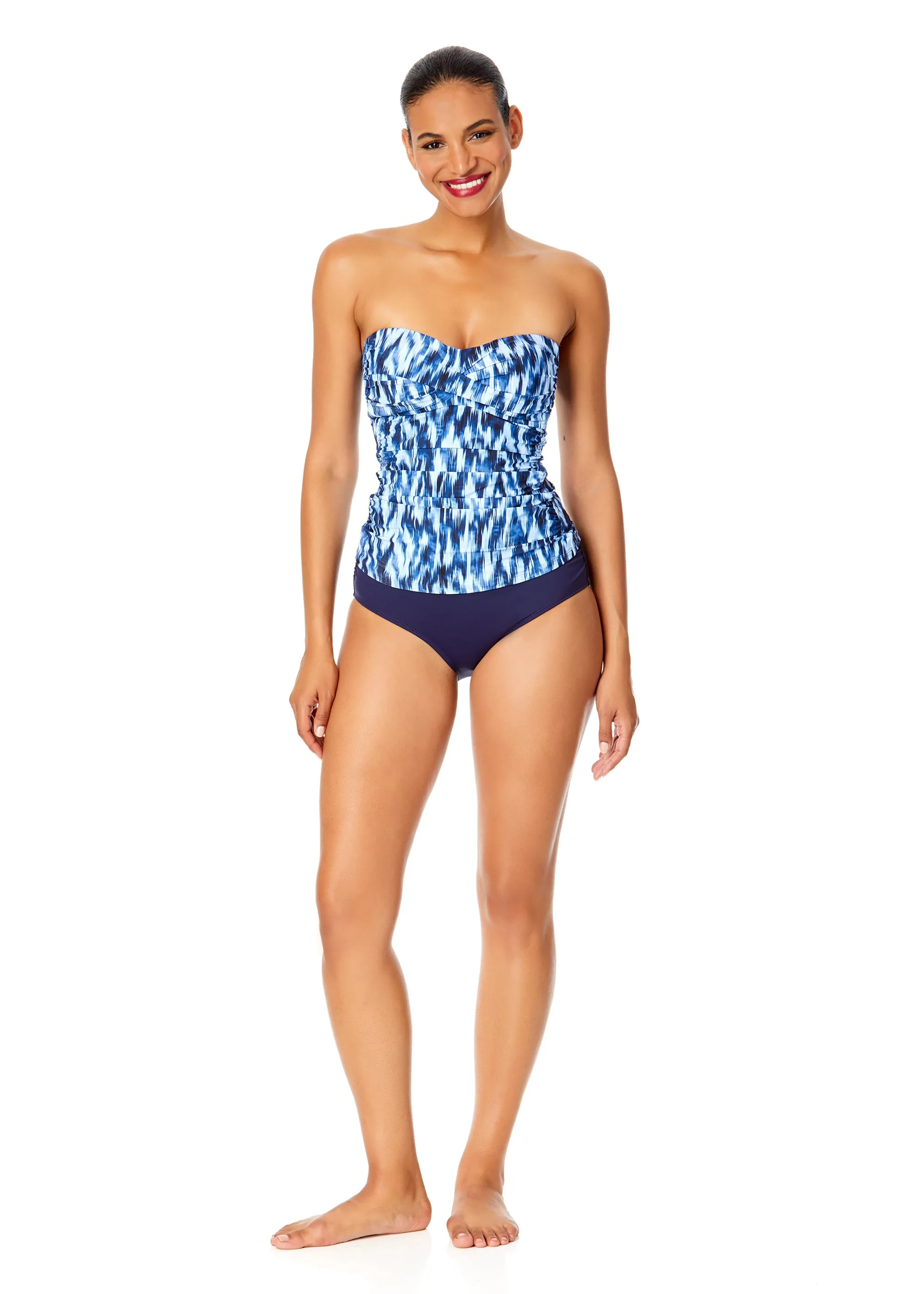 Women's Tie Dye Ikat Twist Front Bandeaukini Swim Top sold by Anne Cole product image thumbnail 3