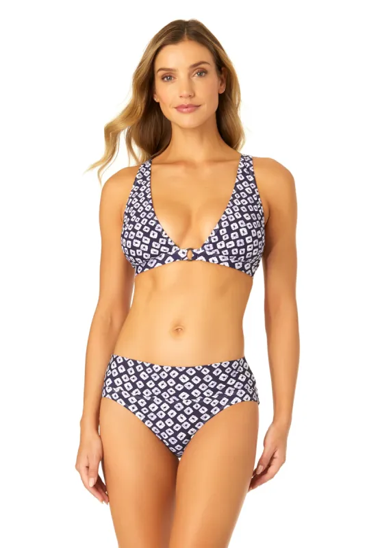 Women's Shibori Geo Ring Plunge Triangle Bikini Swim Top sold by Anne Cole