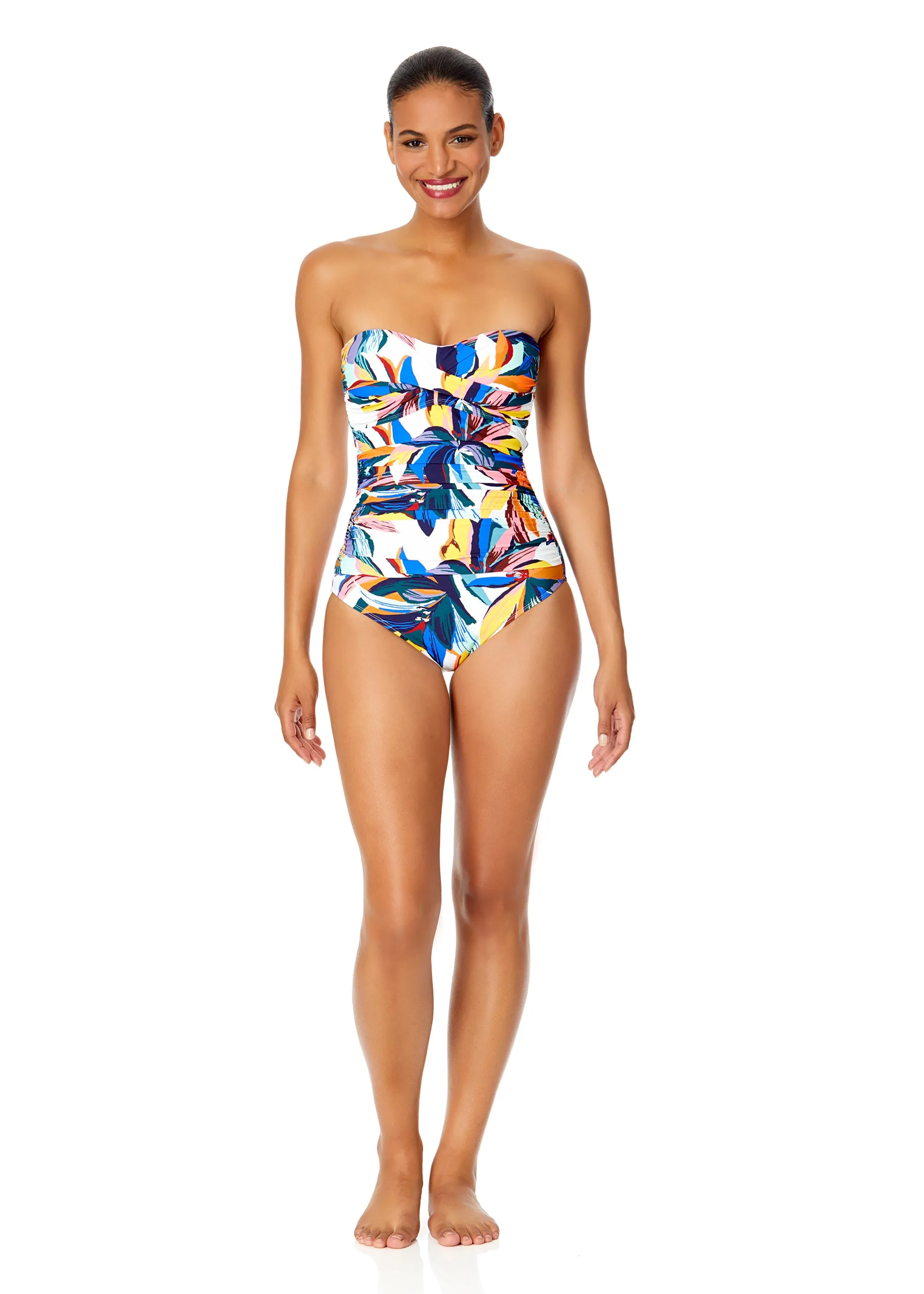 Women's Riviera Floral Twist Front Shirred One Piece Swimsuit sold by Anne Cole product image thumbnail 3