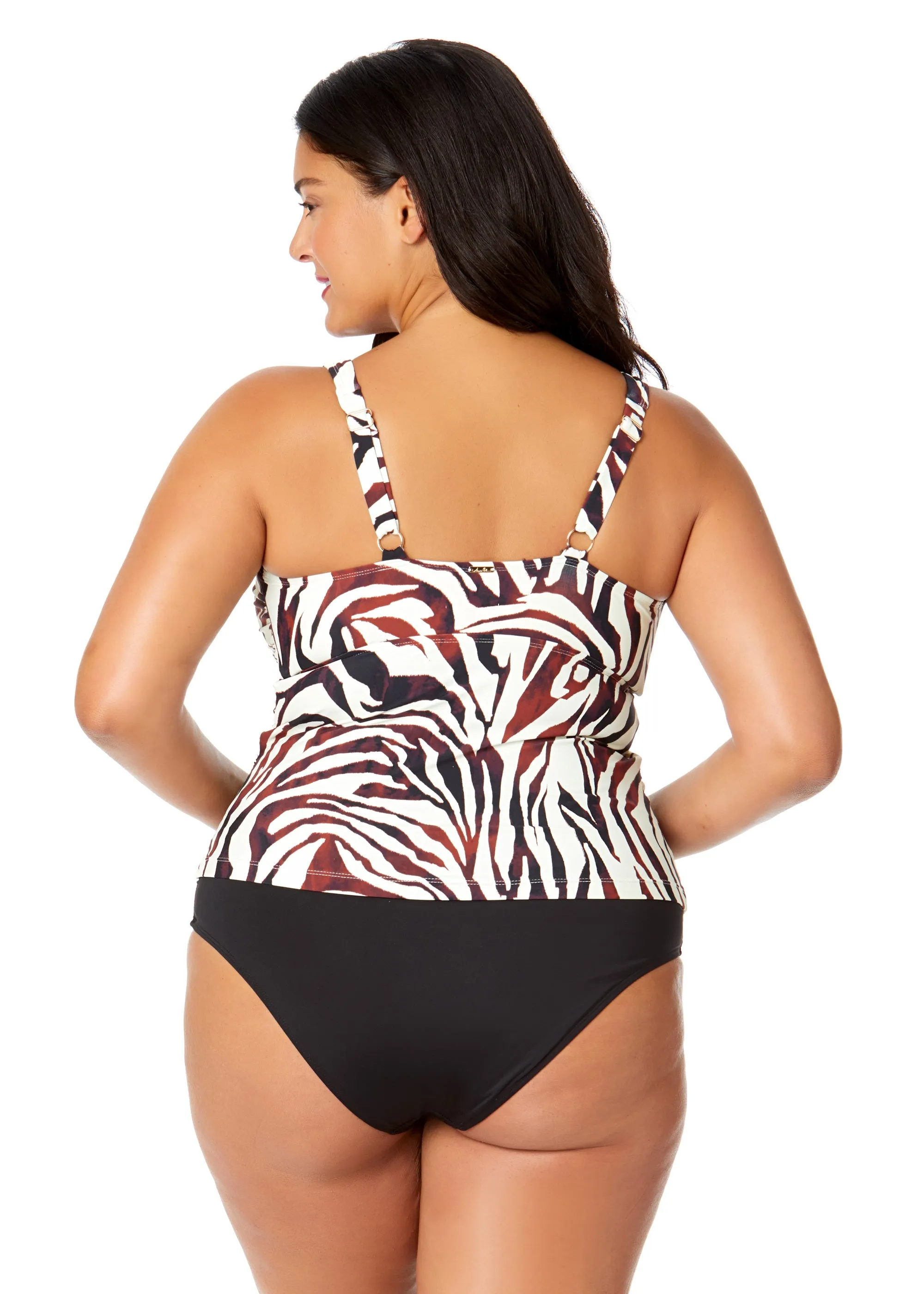 Women's Plus Tiger Dance Ring Front Tankini Swim Top sold by Anne Cole product image thumbnail 2