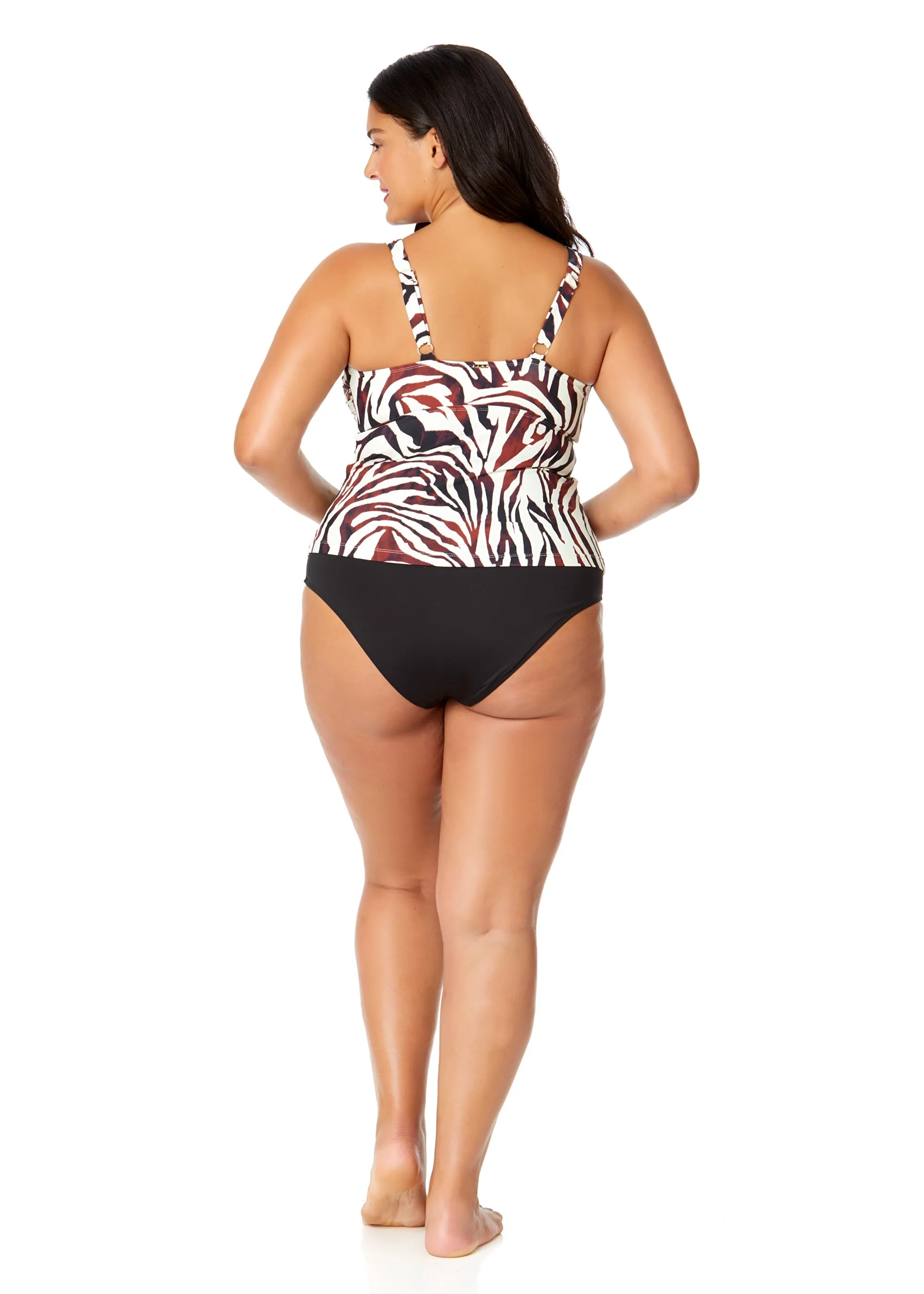 Women's Plus Tiger Dance Ring Front Tankini Swim Top sold by Anne Cole product image thumbnail 5