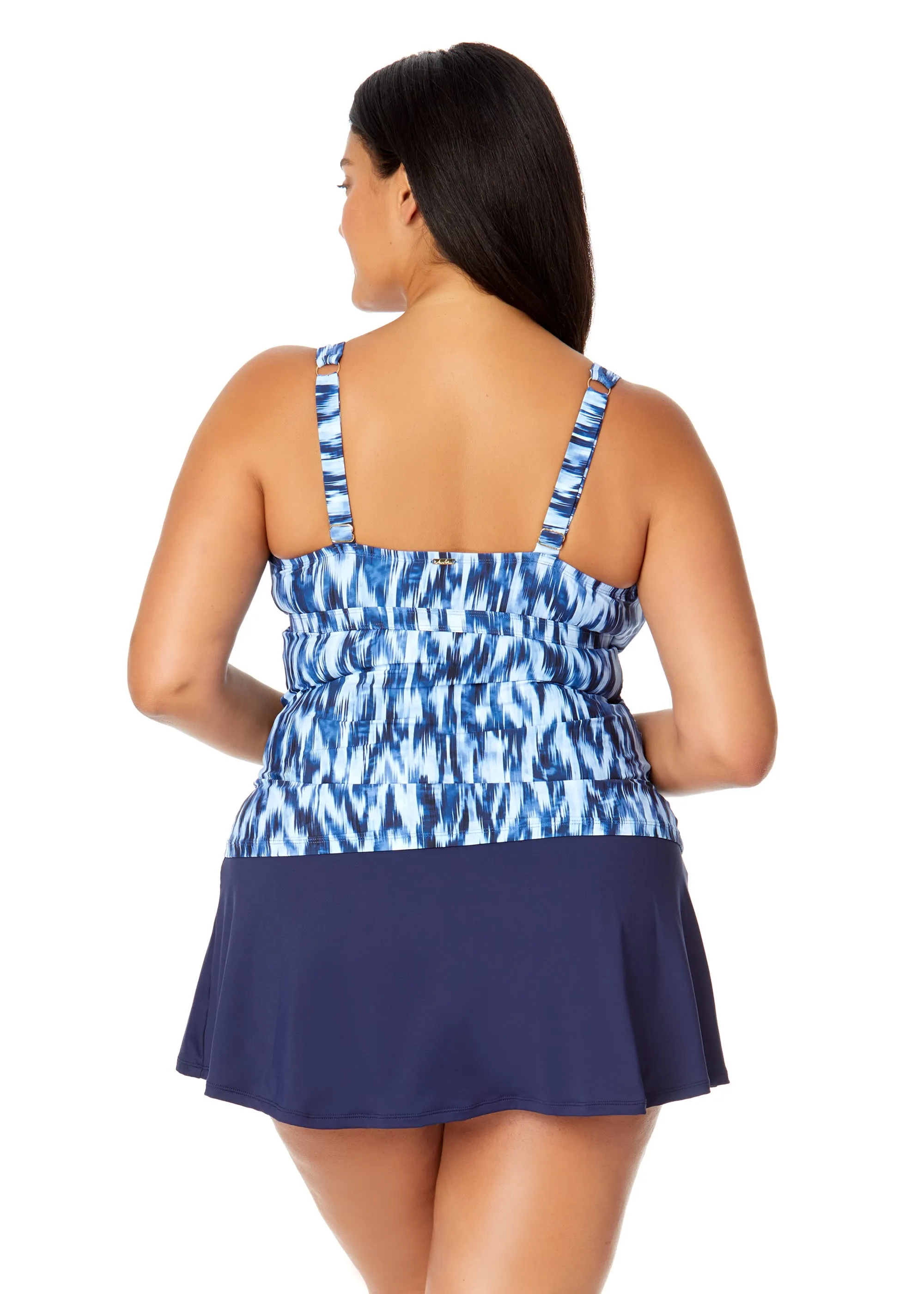 Women's Plus Tie Dye Ikat Ring Plunge Tankini Swim Top sold by Anne Cole product image thumbnail 2