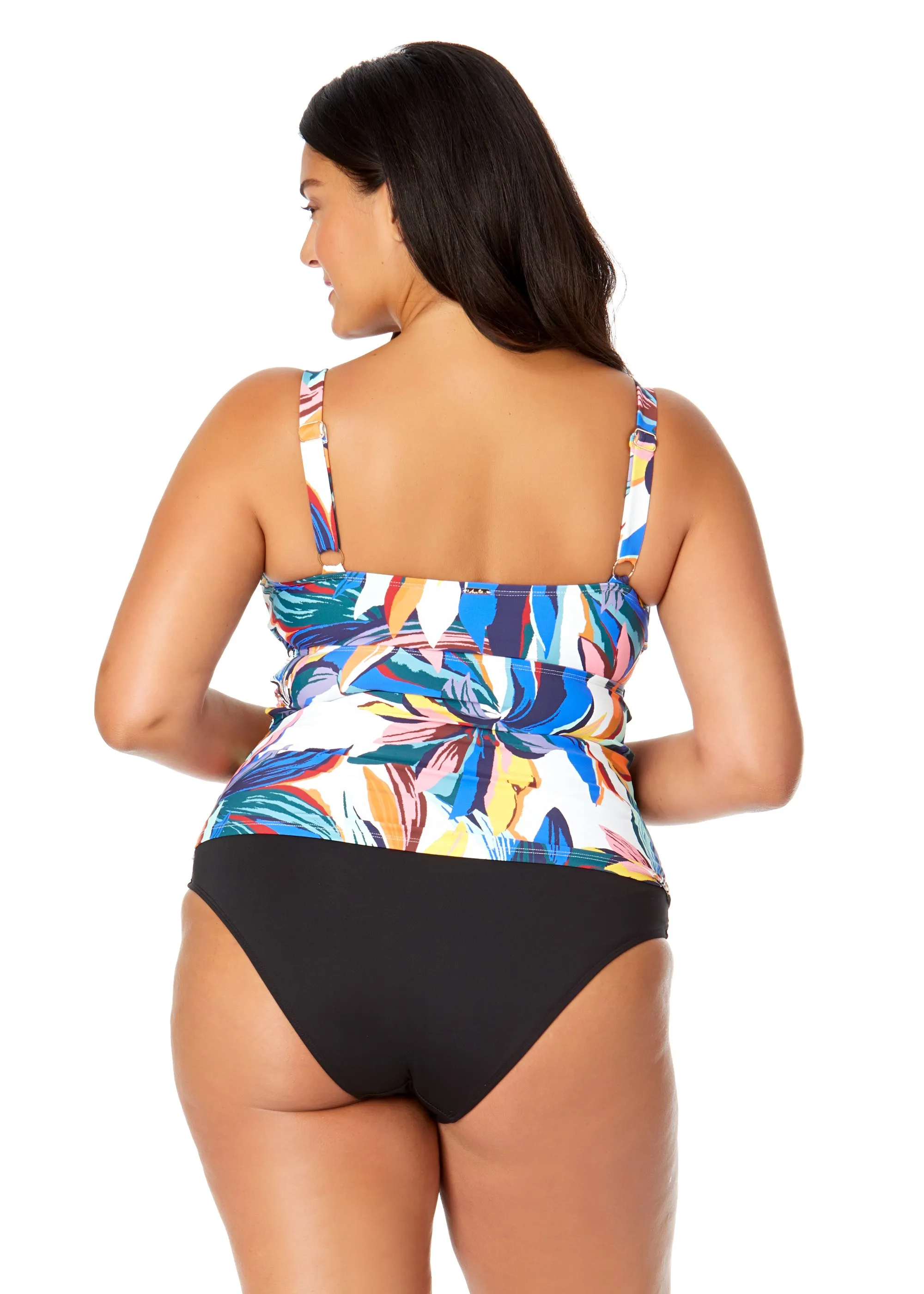 Women's Plus Riviera Floral Hidden Underwire Drape Front Tankini Swim Top sold by Anne Cole product image thumbnail 2