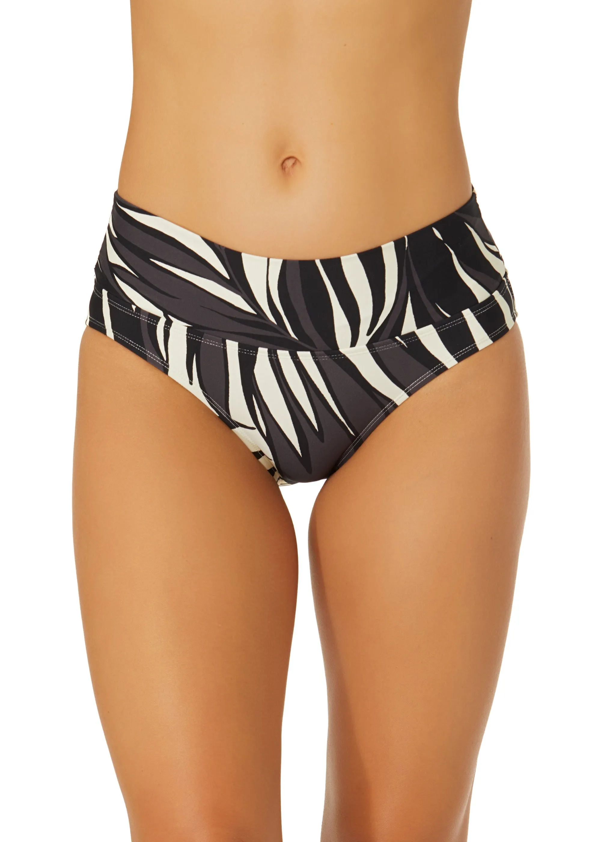 Women's Palm Chic Soft Band Mid Rise Bikini Swim Bottom sold by Anne Cole