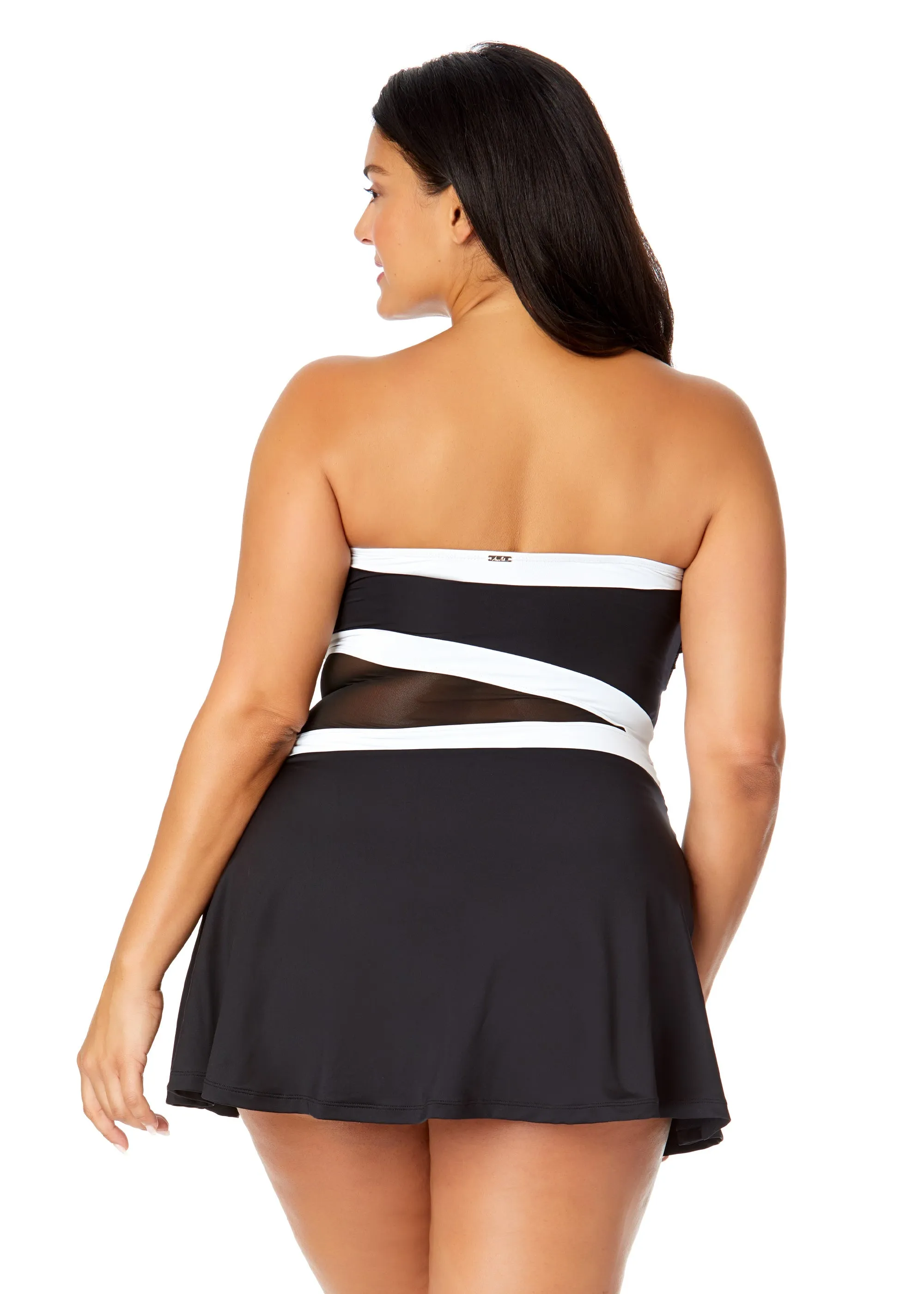 Women's Plus Mesh Around Paneled Strapless Mesh Swim Dress sold by Anne Cole product image thumbnail 2