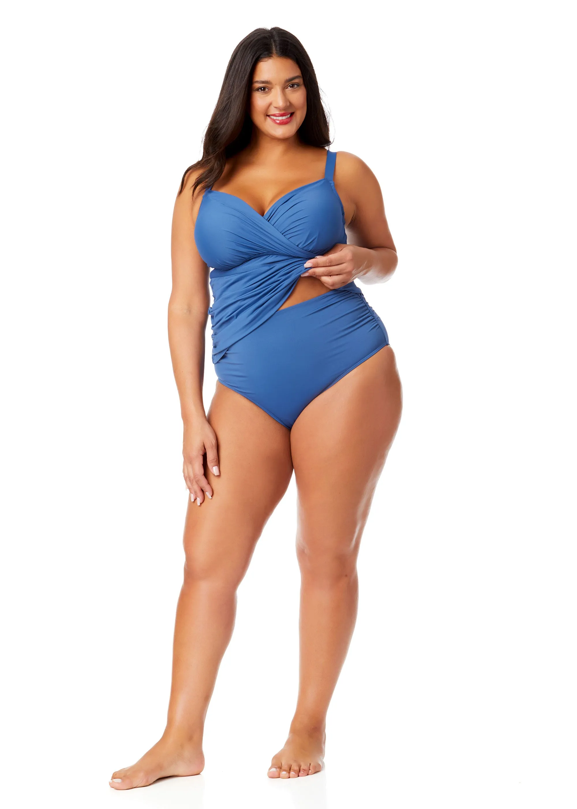 Women's Plus Live In Color Twist Front Underwire Tankini Swim Top sold by Anne Cole product image thumbnail 5