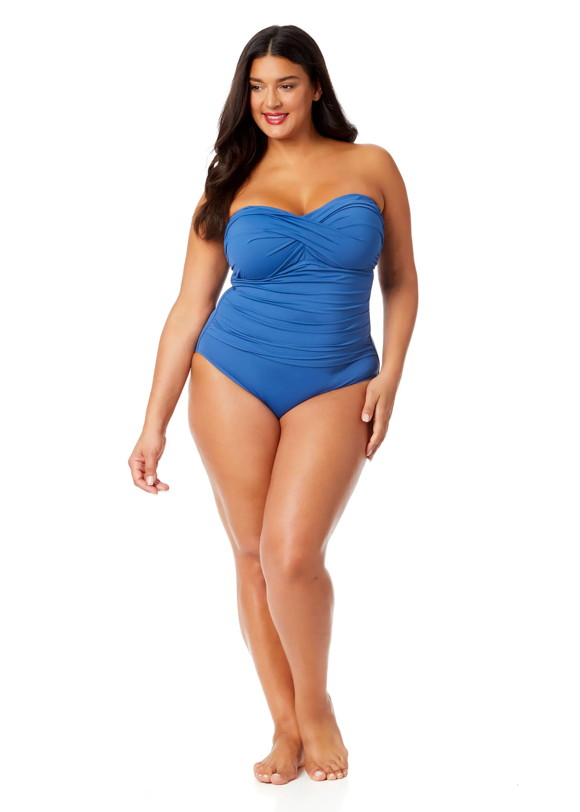 Women's Plus Live In Color Twist Front Shirred One Piece Swimsuit sold by Anne Cole product image thumbnail 3