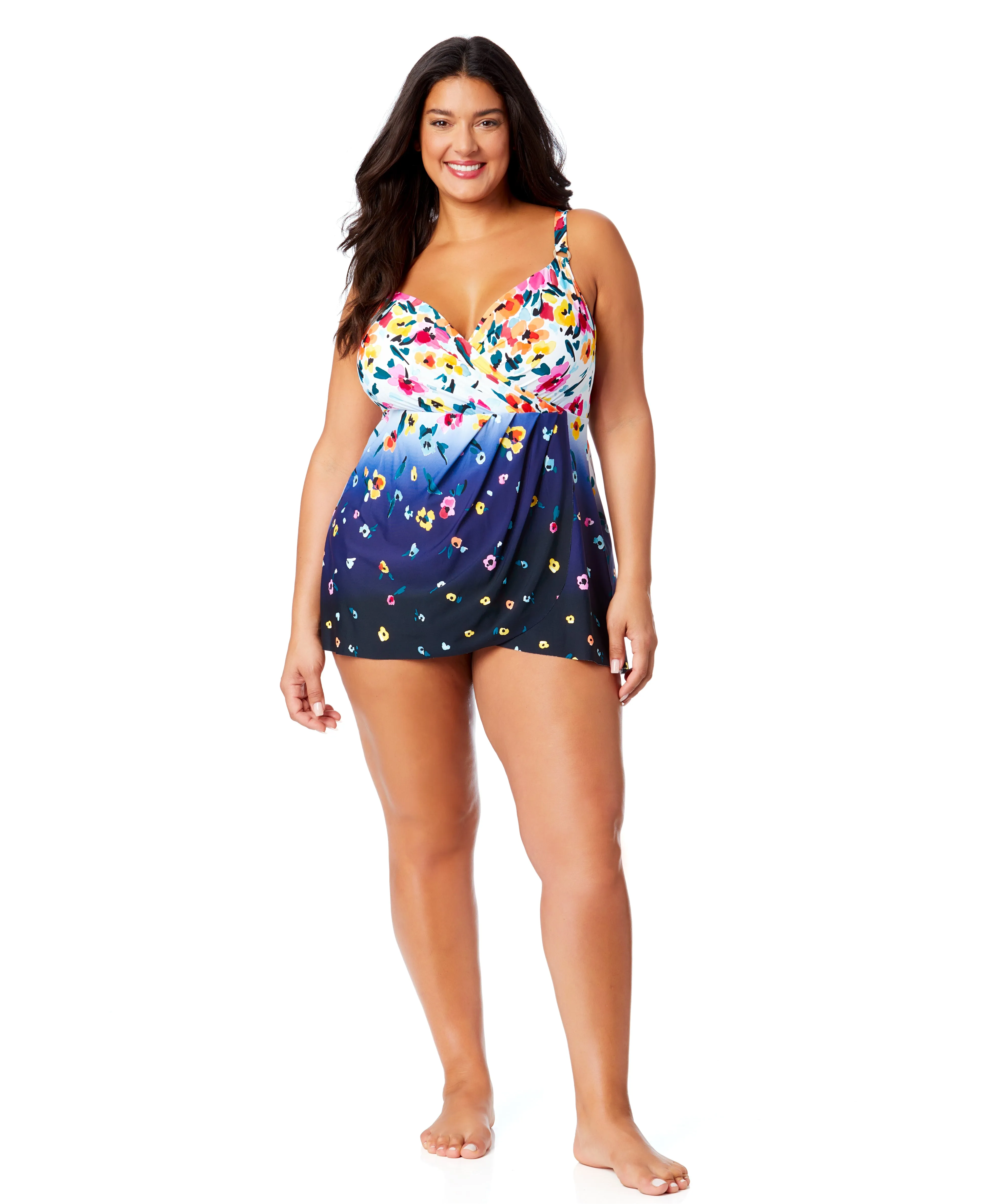 Women's Plus Gradient Floral Swim Dress With Skirted Bottom sold by Anne Cole product image thumbnail 5