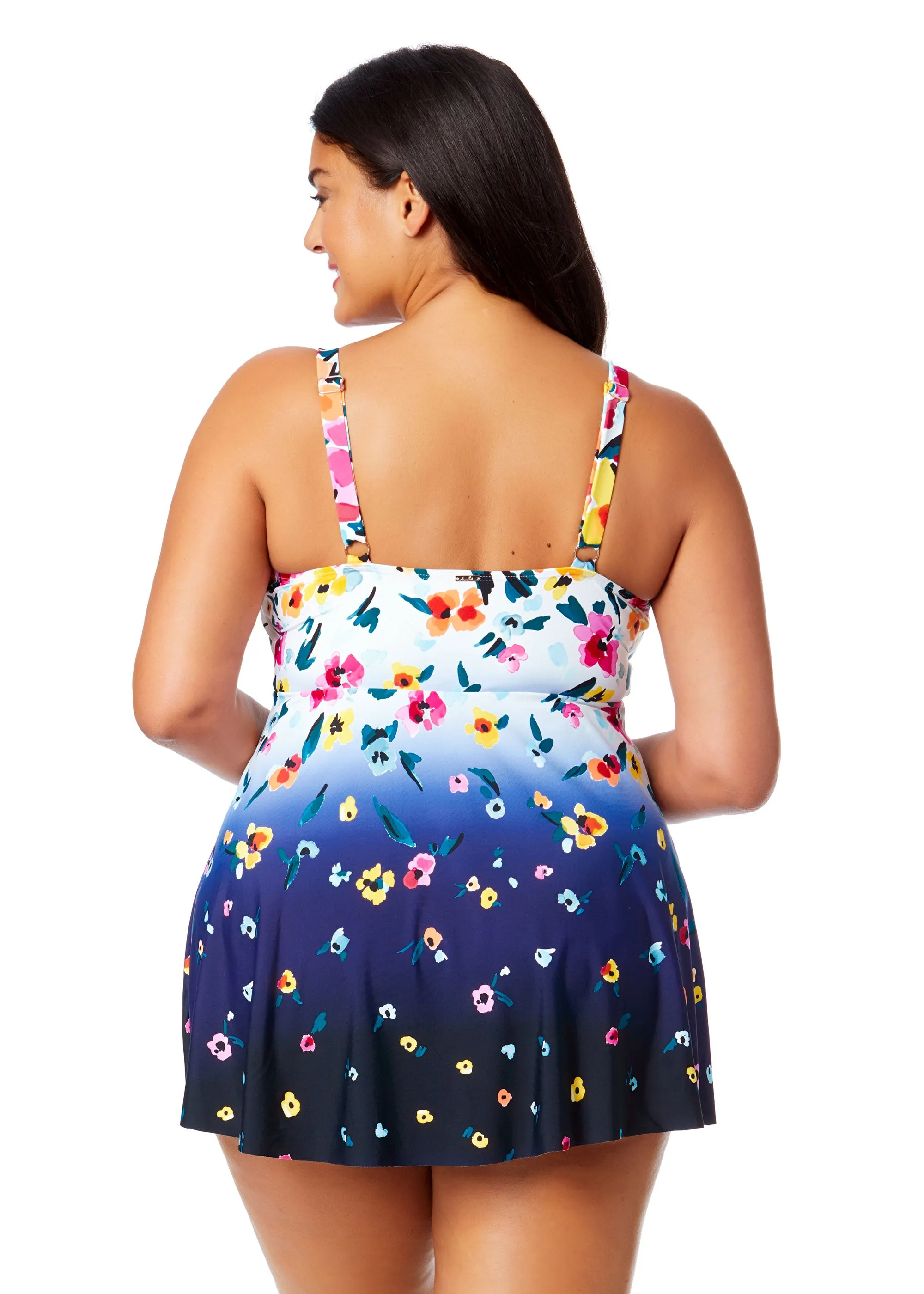Women's Plus Gradient Floral Swim Dress With Skirted Bottom sold by Anne Cole product image thumbnail 3