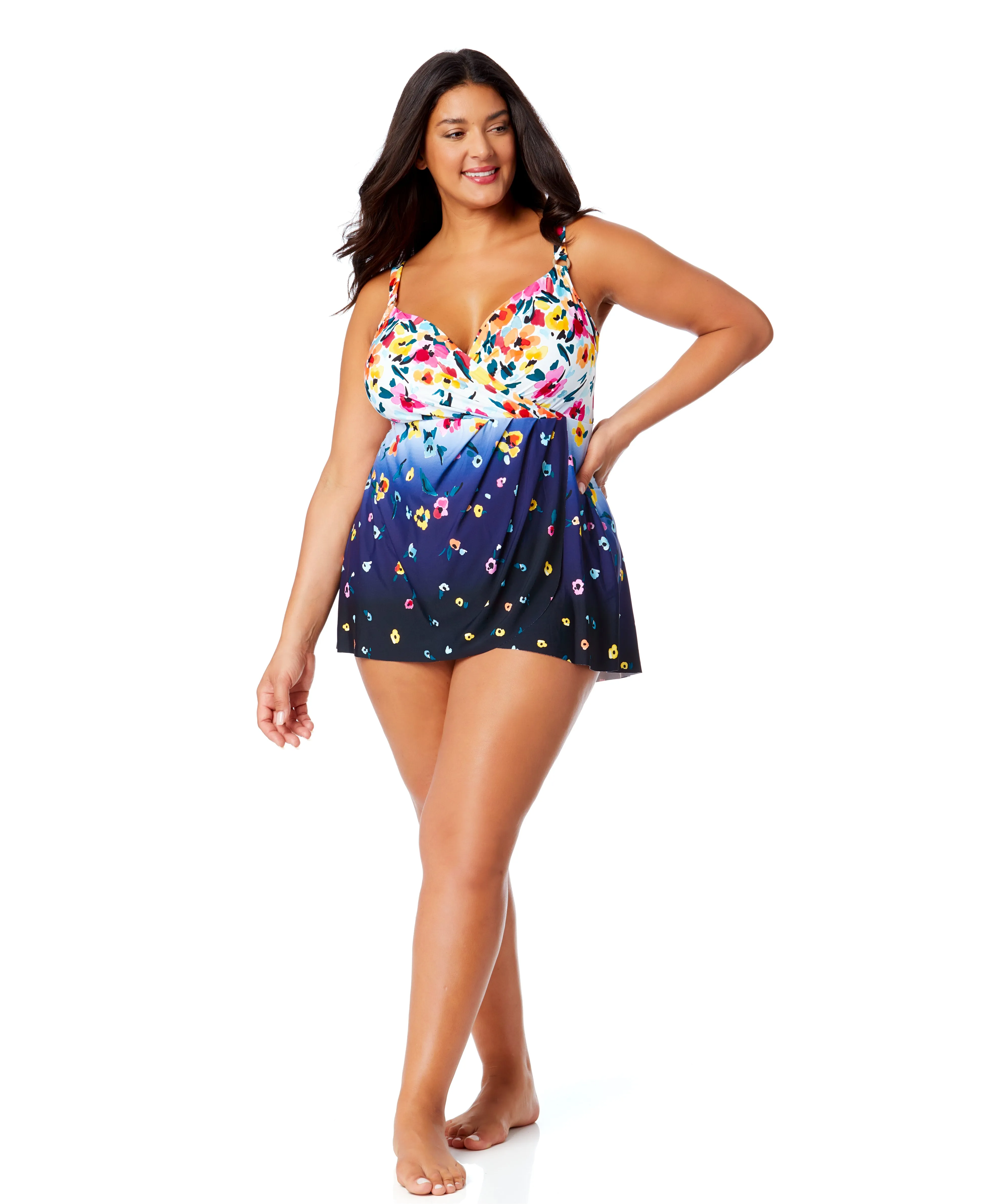 Women's Plus Gradient Floral Swim Dress With Skirted Bottom sold by Anne Cole product image thumbnail 4