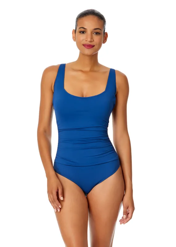 Women's Live In Color Square Neck Shirred One Piece Swimsuit sold by Anne Cole