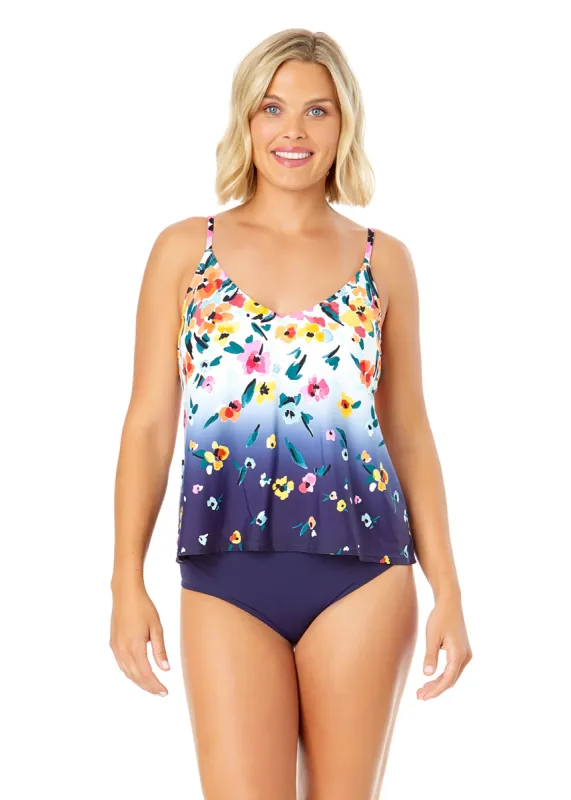Women's Gradient Floral Easy Triangle Tankini Swim Top sold by Anne Cole