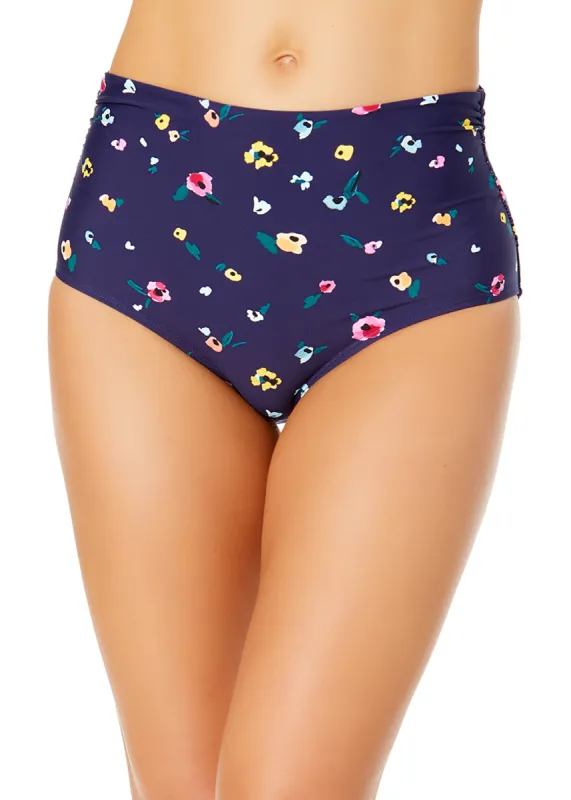 Women's Gradient Floral Fold Over High Waist Shirred Bikini Swim Bottoms sold by Anne Cole