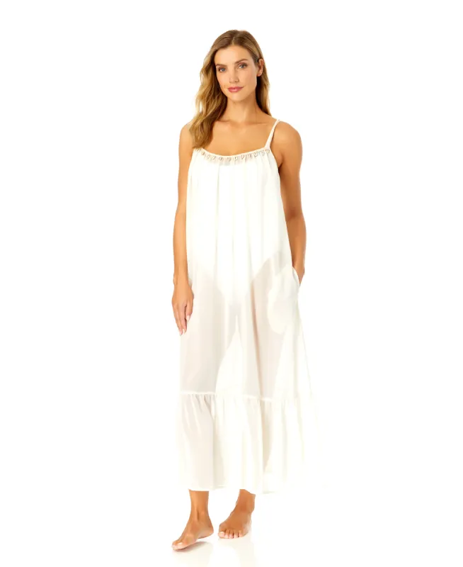Women's Adjustable Maxi Dress with Seashell Trim Cover Up sold by Anne Cole