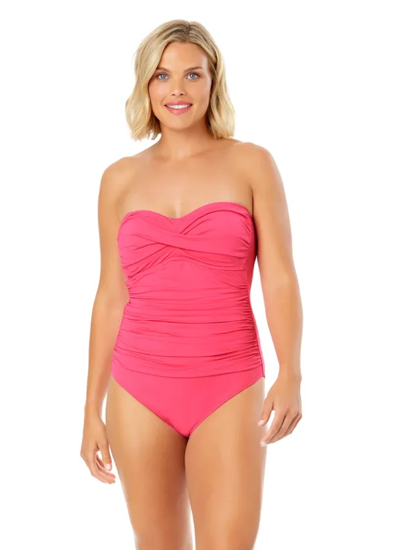 Women's Live In Color Twist Front Shirred One Piece Swimsuit sold by Anne Cole