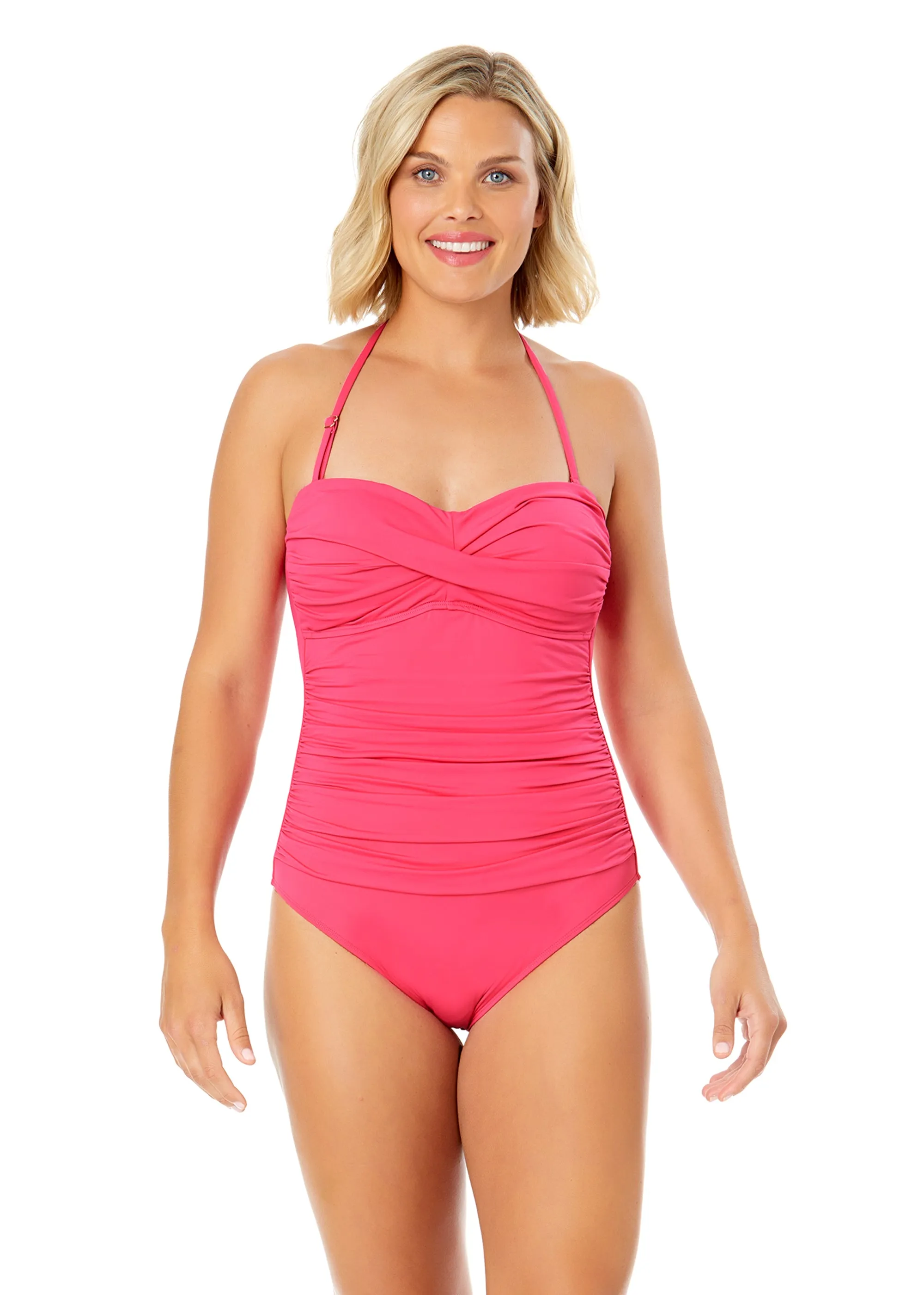 Women's Live In Color Twist Front Shirred One Piece Swimsuit sold by Anne Cole product image thumbnail 2