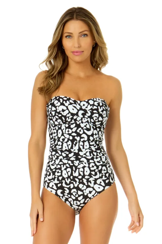 Women's Wild Cat Twist Front Shirred One Piece Swimsuit sold by Anne Cole