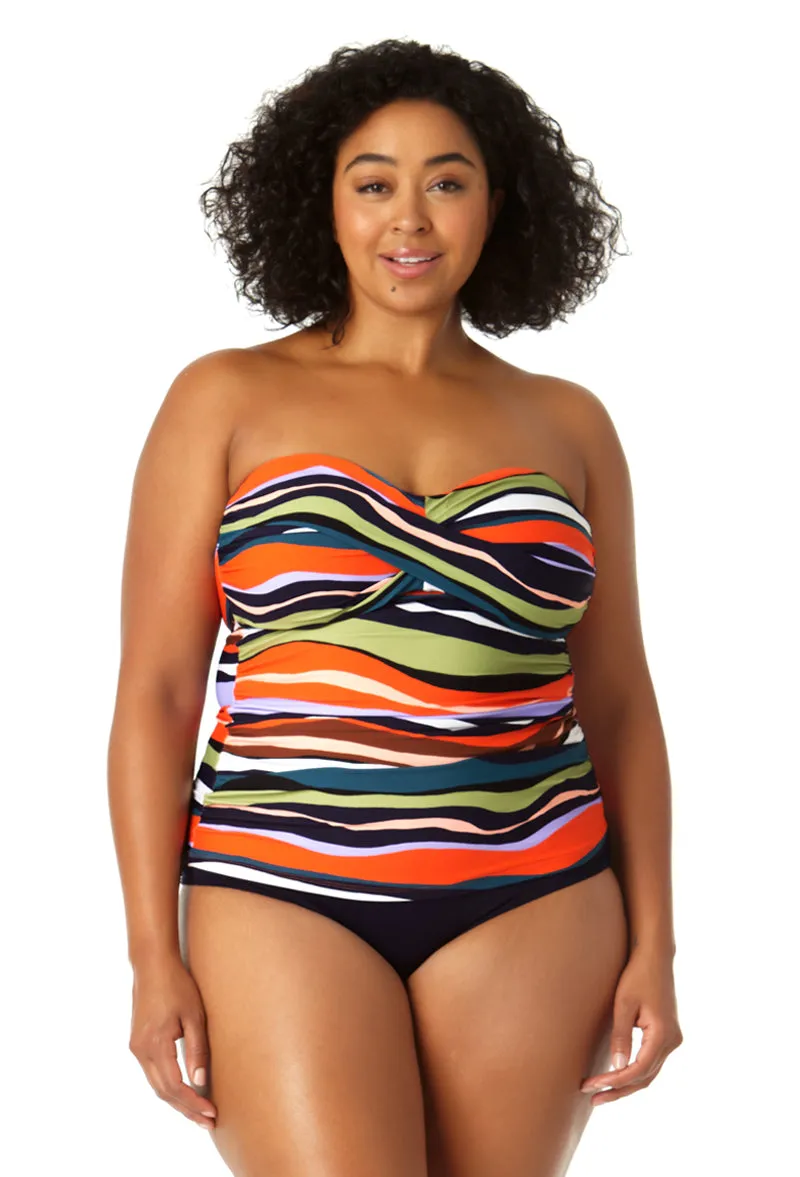 Anne Cole Plus - Women's Twist Front Bandeaukini Swim Top sold by Anne Cole